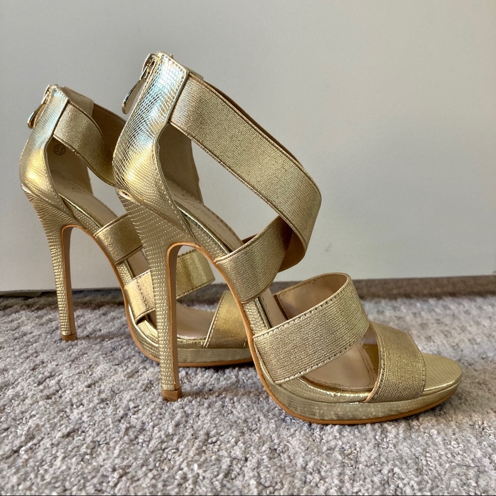 Strappy Gold Heels